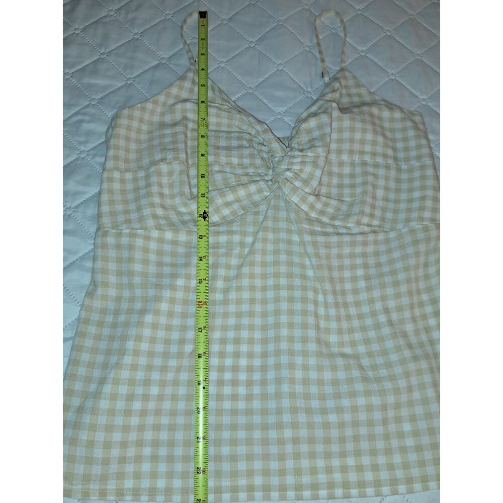 Women's Old Navy Yellow and White Checkered Tank Top Size M